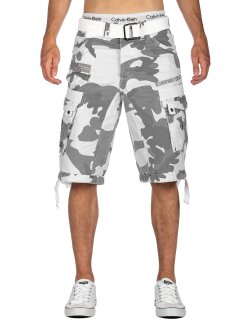 Geographical Norway Herren Shorts Panoramique Camo Weiß M