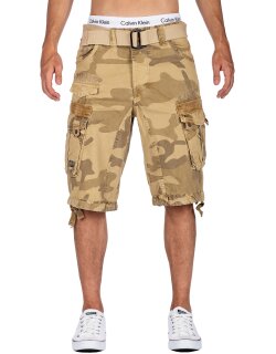 Geographical Norway Regular Fit Shorts Herren Ohne Waschung  Panoramique Camo Beige M