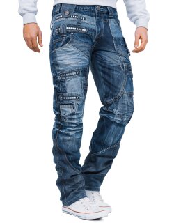 Kosmo Lupo Regular Fit Jeans Stonewashed  KM001 Blue
