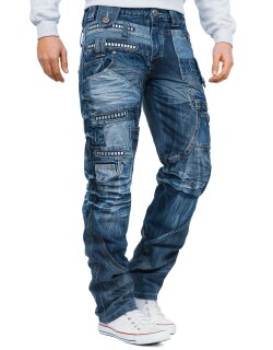 Kosmo Lupo Herren Jeans KM001 Blau W34/L34