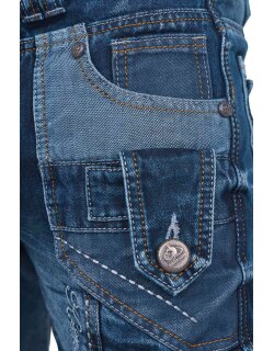 Kosmo Lupo Regular Fit Jeans Herren Stonewashed KM001 Blue W36/L34