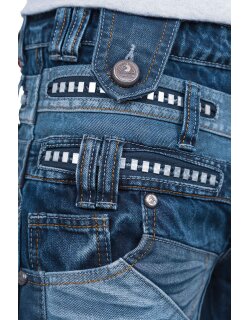 Kosmo Lupo Regular Fit Jeans Herren Stonewashed KM001 Blue W36/L34