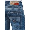 Kosmo Lupo Regular Fit Jeans Herren Stonewashed KM001 Blue W36/L34