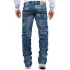 Kosmo Lupo Regular Fit Jeans Herren Stonewashed KM001 Blue W36/L34