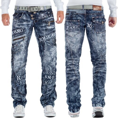 Kosmo Lupo Herren Jeans KM051 Blau W30/L32