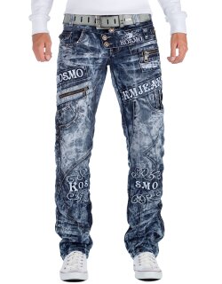 Kosmo Lupo Herren Jeans KM051 Blau W30/L32