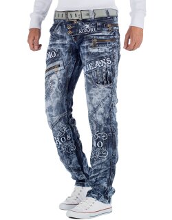 Kosmo Lupo Herren Jeans KM051 Blau W33/L32