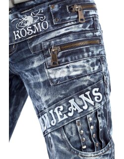 Kosmo Lupo Herren Jeans KM051 Blau W33/L32