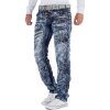 Kosmo Lupo Regular Fit Jeans Herren Stonewashed KM051 Blue W36/L34