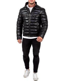 Reichstadt Regular Fit Jacke Herren Echtleder 19RS016 Black XL