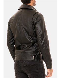 Reichstadt slim fit Echtlederjacke Herren Silver Zipper   - 19RS018