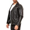 Reichstadt slim fit Echtlederjacke Herren Silver Zipper   - 19RS018