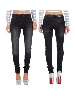 Cipo & Baxx Slim Fit Jeans Damen Stonewashed  19CB08 Black W27/L32