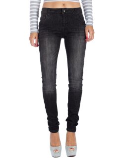 Cipo & Baxx Slim Fit Jeans Damen Stonewashed  19CB08 Black W27/L32