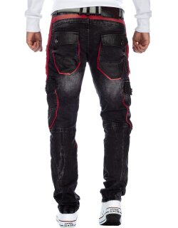 Cipo & Baxx straight fit Jeans Herren Stonewashed CD561 Black W29/L32