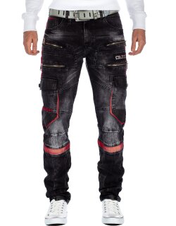 Cipo & Baxx Herren Jeans CD561 Schwarz W33/L32