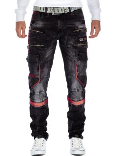 Cipo & Baxx straight fit Jeans Herren Stonewashed CD561 Black W33/L32