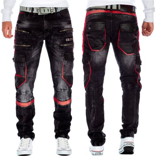 Cipo & Baxx straight fit Jeans Herren Stonewashed CD561 Black W34/L32