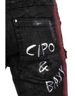 Cipo & Baxx Straight Fit Jeans Herren Mid Waist CD571 Black W40/L34