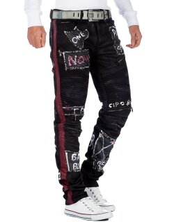 Cipo & Baxx Straight Fit Jeans Herren Mid Waist CD571 Black W40/L34