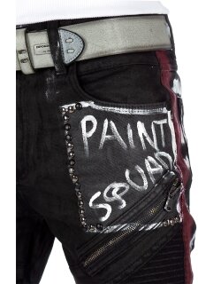 Cipo & Baxx Straight Fit Jeans Herren Mid Waist CD571 Black W40/L34