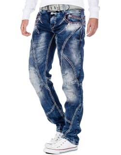 Cipo & Baxx regular fit Jeans Herren Stonewashed CD563 Blue W32/L32