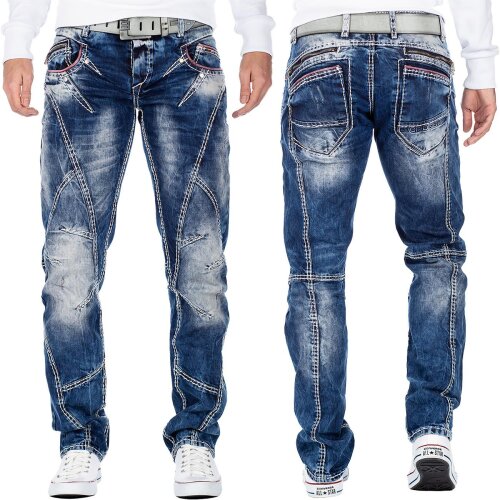 Cipo & Baxx regular fit Jeans Herren Stonewashed CD563 Blue W40/L32