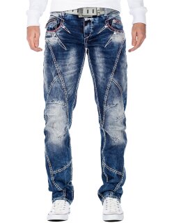 Cipo & Baxx regular fit Jeans Herren Stonewashed CD563 Blue W34/L34