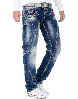 Cipo & Baxx regular fit Jeans Herren Stonewashed CD563 Blue W36/L34