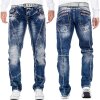 Cipo & Baxx regular fit Jeans Herren Stonewashed CD563 Blue W36/L34