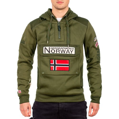 Geographical Norway Regular Fit Hoodie Herren Gymclass Men Khaki XL