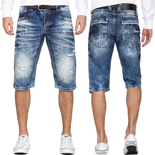 Cipo & Baxx Herren Shorts 20CB13-BANS Blau W33