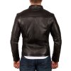 Reichstadt Slim Fit Echtlederjacke Herren Silver Zipper 20RS20LUX Black XXL