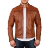Reichstadt regular fit Echtlederjacke Herren Gunmetal Zipper Brown S - 20RS20LUX