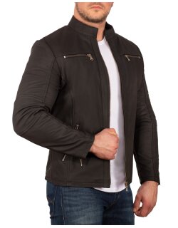 Reichstadt regular fit Echtlederjacke Herren Gunmetal Zipper Grey M - 20RS20LUX