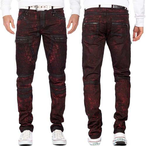 Cipo & Baxx regular fit Jeans Herren Stonewashed CD581 Bordeaux W29/L32