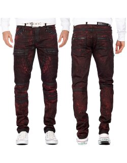 Cipo & Baxx regular fit Jeans Herren Stonewashed CD581 Bordeaux W29/L32