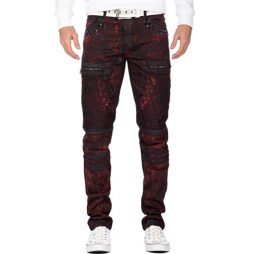 Cipo & Baxx regular fit Jeans Herren Stonewashed CD581 Bordeaux W32/L32