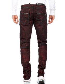 Cipo & Baxx regular fit Jeans Herren Stonewashed CD581 Bordeaux W32/L32
