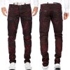 Cipo & Baxx regular fit Jeans Herren Stonewashed CD581 Bordeaux W40/L32