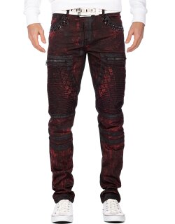 Cipo & Baxx regular fit Jeans Herren Stonewashed CD581 Bordeaux W32/L34