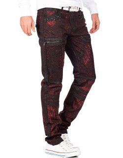 Cipo & Baxx regular fit Jeans Herren Stonewashed CD581 Bordeaux W32/L34