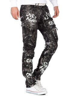 Cipo & Baxx Herren Jeans CD572 Schwarz W30/L32