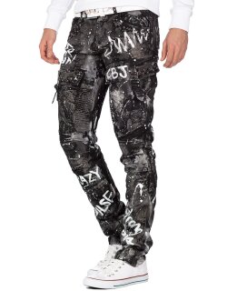 Cipo & Baxx regular fit Jeans Herren Glitzer CD572 Black W38/L34