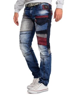 Cipo & Baxx bequem Jeans Herren Stonewashed CD574 Blue W29/L32