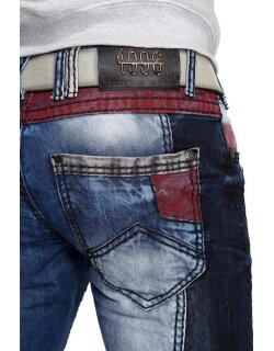 Cipo & Baxx bequem Jeans Herren Stonewashed CD574 Blue W32/L34