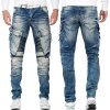 Cipo & Baxx regular fit Jeans Herren Stonewashed CD523 Blue W34/L32