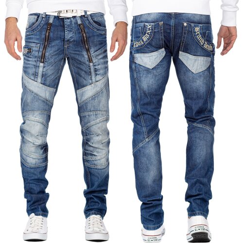 Cipo & Baxx regular fit Jeans Herren Stonewashed CD576 Blue W38/L34