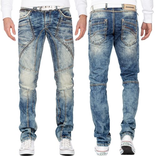 Cipo & Baxx regular fit Jeans Herren Stonewashed CD535 Blue W40/L32