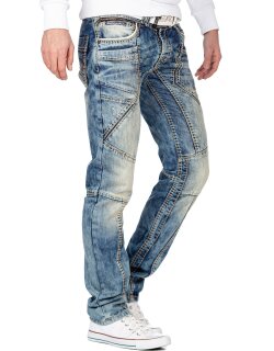 Cipo & Baxx regular fit Jeans Herren Stonewashed CD535 Blue W40/L32